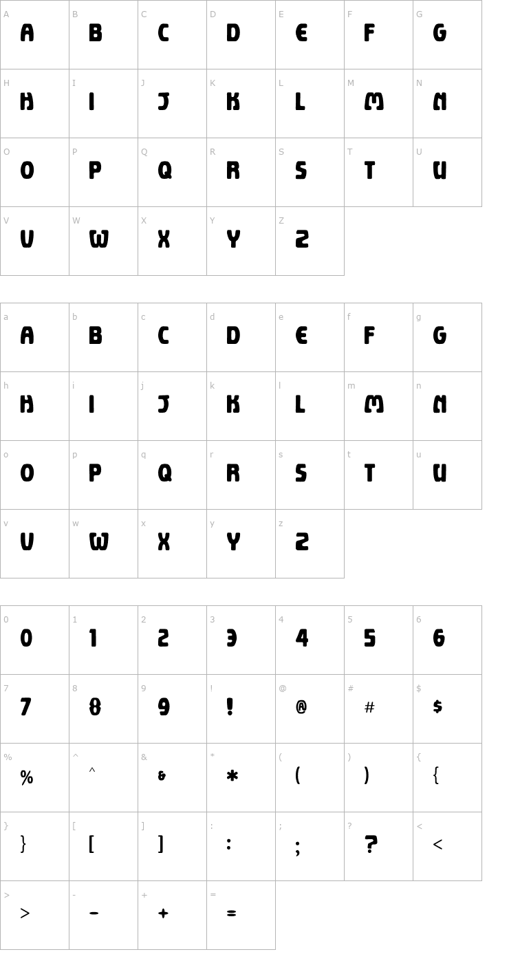 Character Map Imagica Font