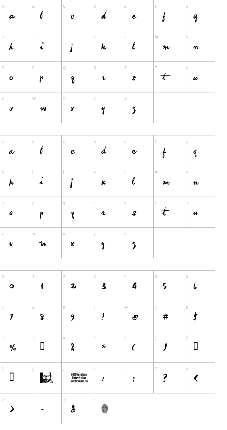 Character Map imitation Font