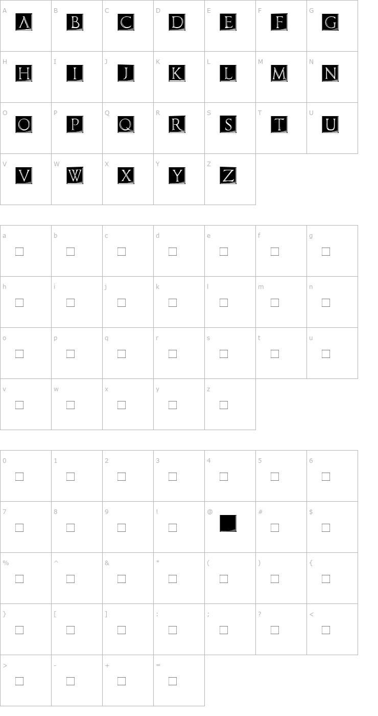 Character Map Imperator Plaque Font