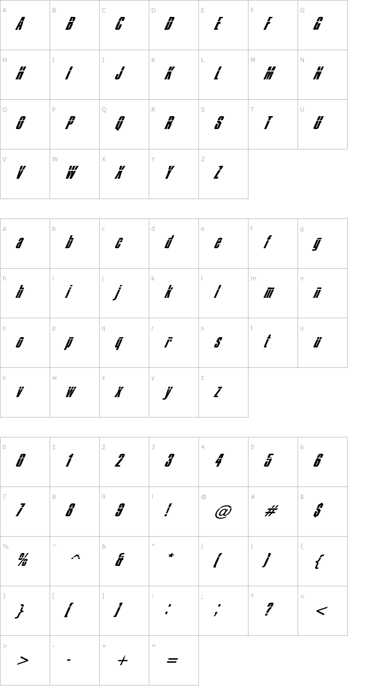 Character Map Impossible - 050 Font