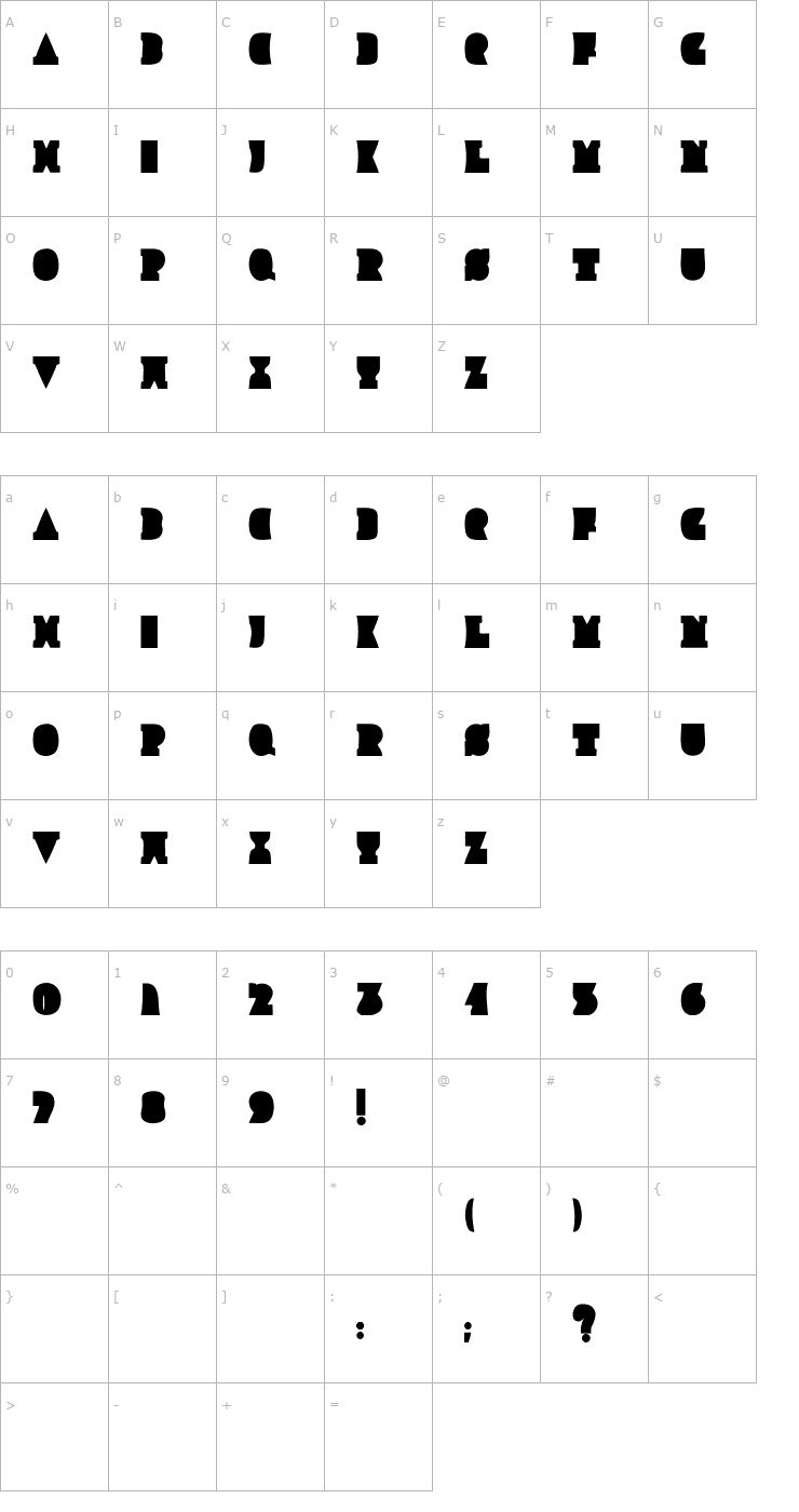 Character Map Improlija Font