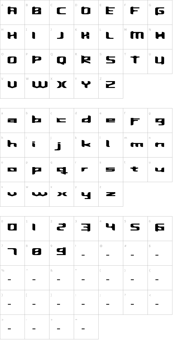 Character Map InavelMutant Font