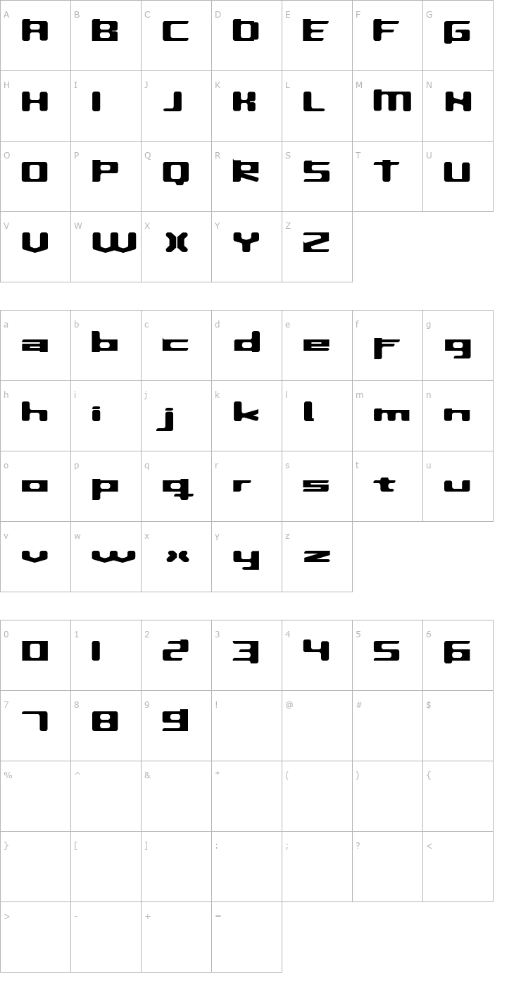 Character Map InavelTetkaCyr Font