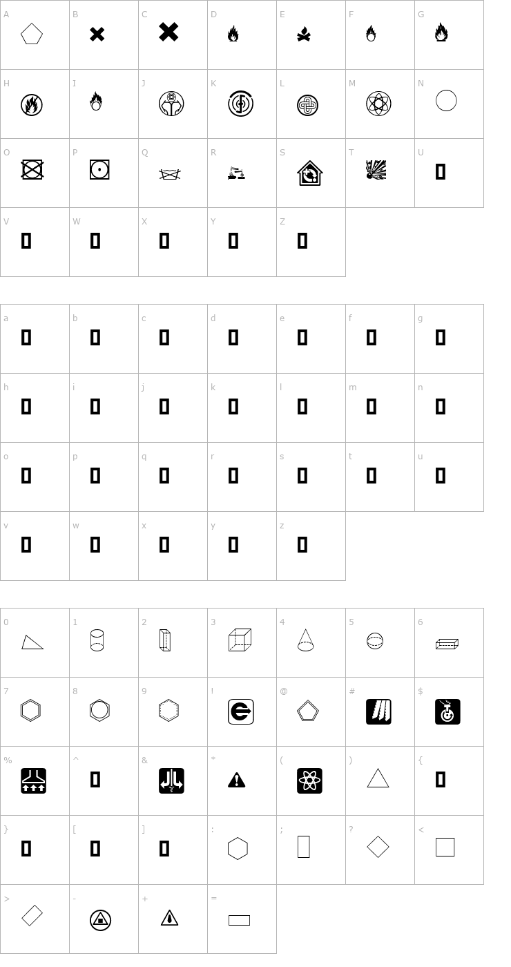 Character Map Industry & Eng. 2 ATT Font