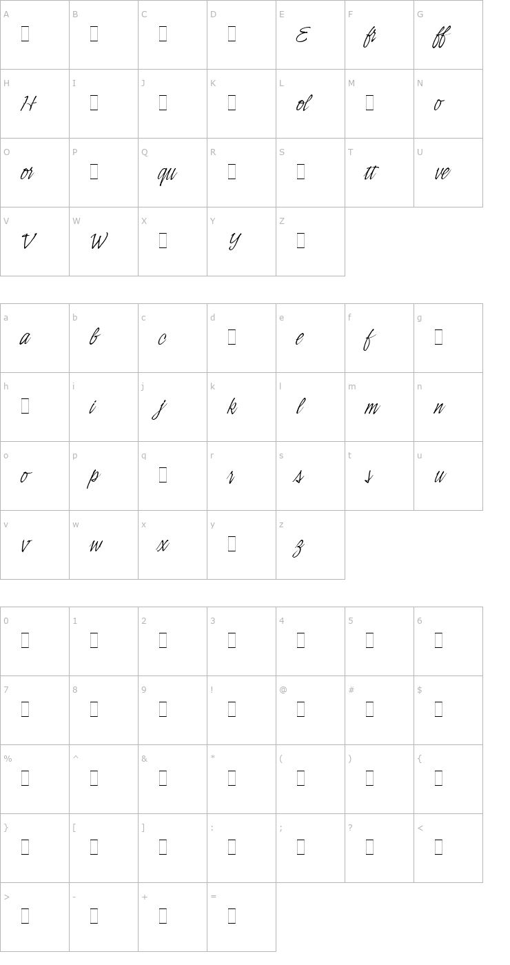 Character Map Indy Italic Alt LET Plain1.0 Font