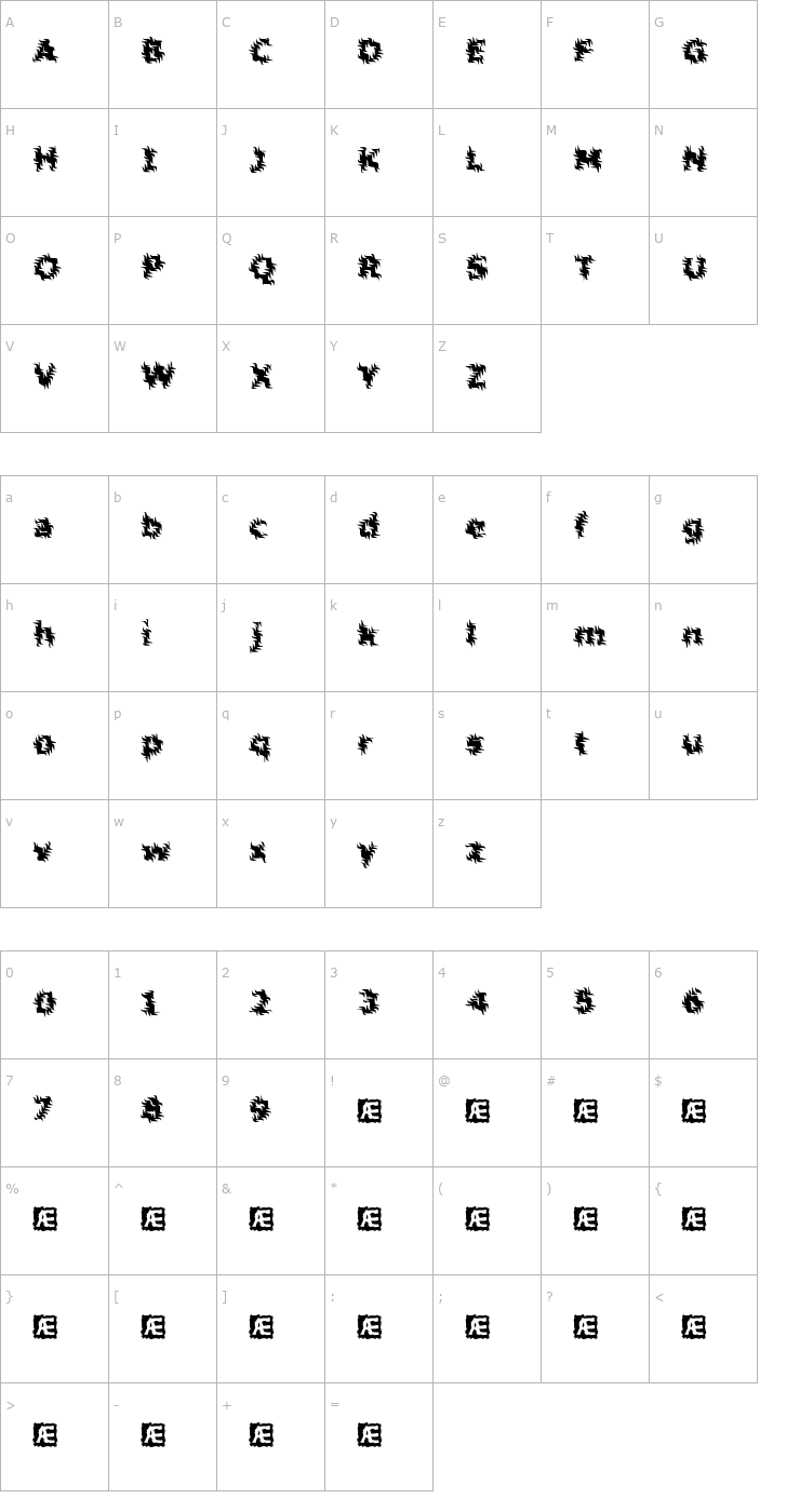 Character Map Inertia (BRK) Font