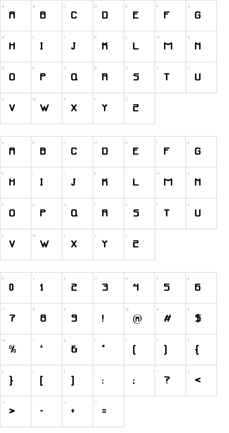 Character Map Infinity Media Font