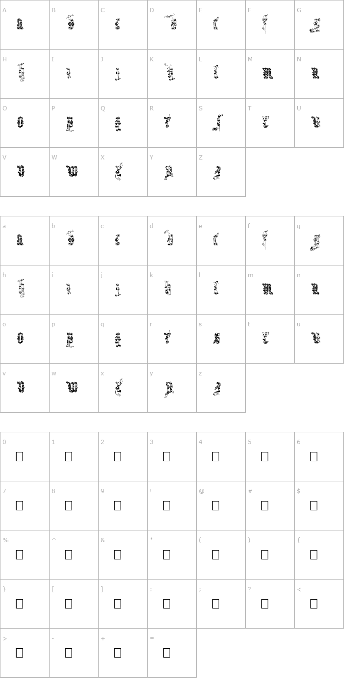 Character Map Infula Font