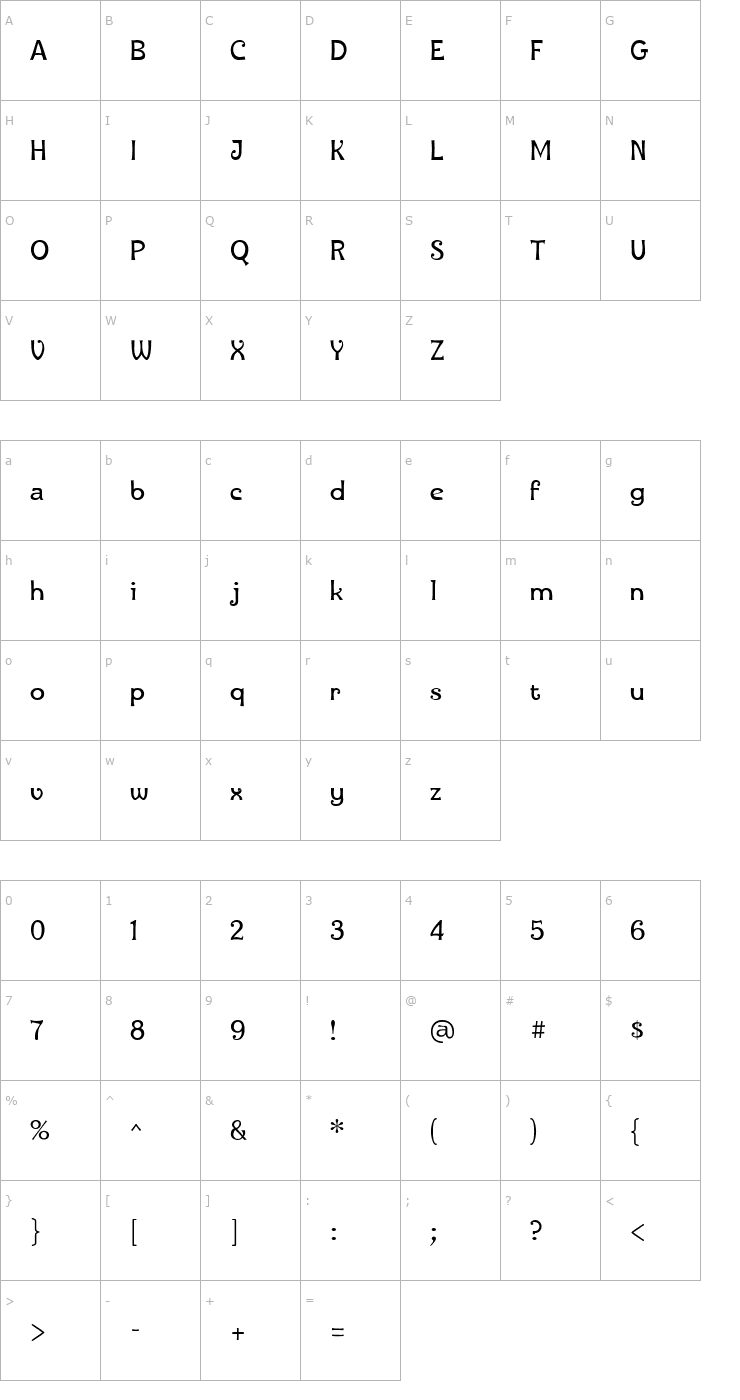 Character Map Ingone Font