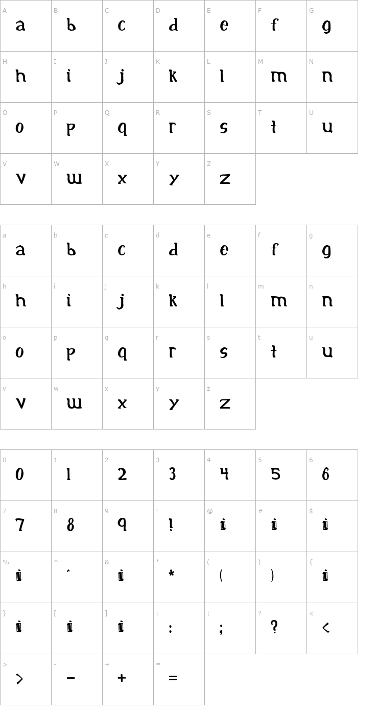Character Map Initial Font