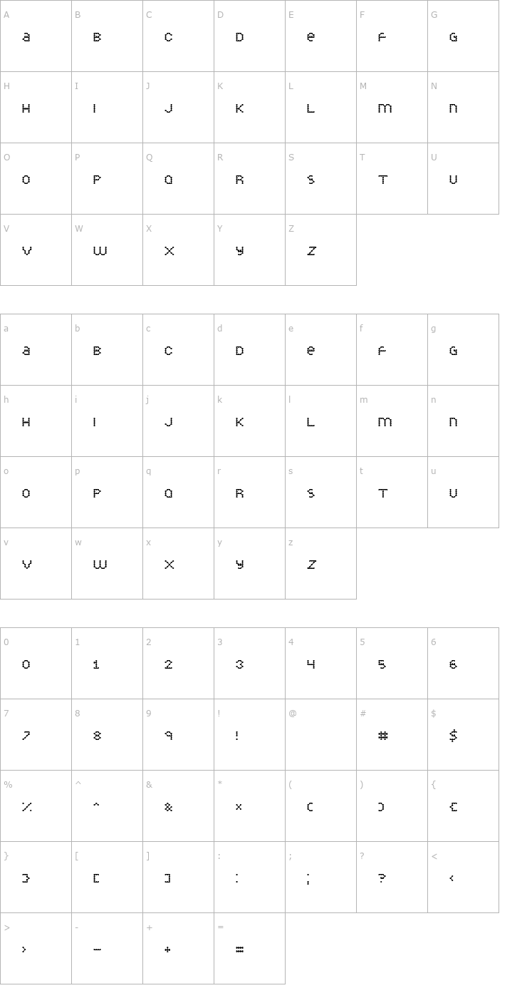 Character Map Inkblob Font