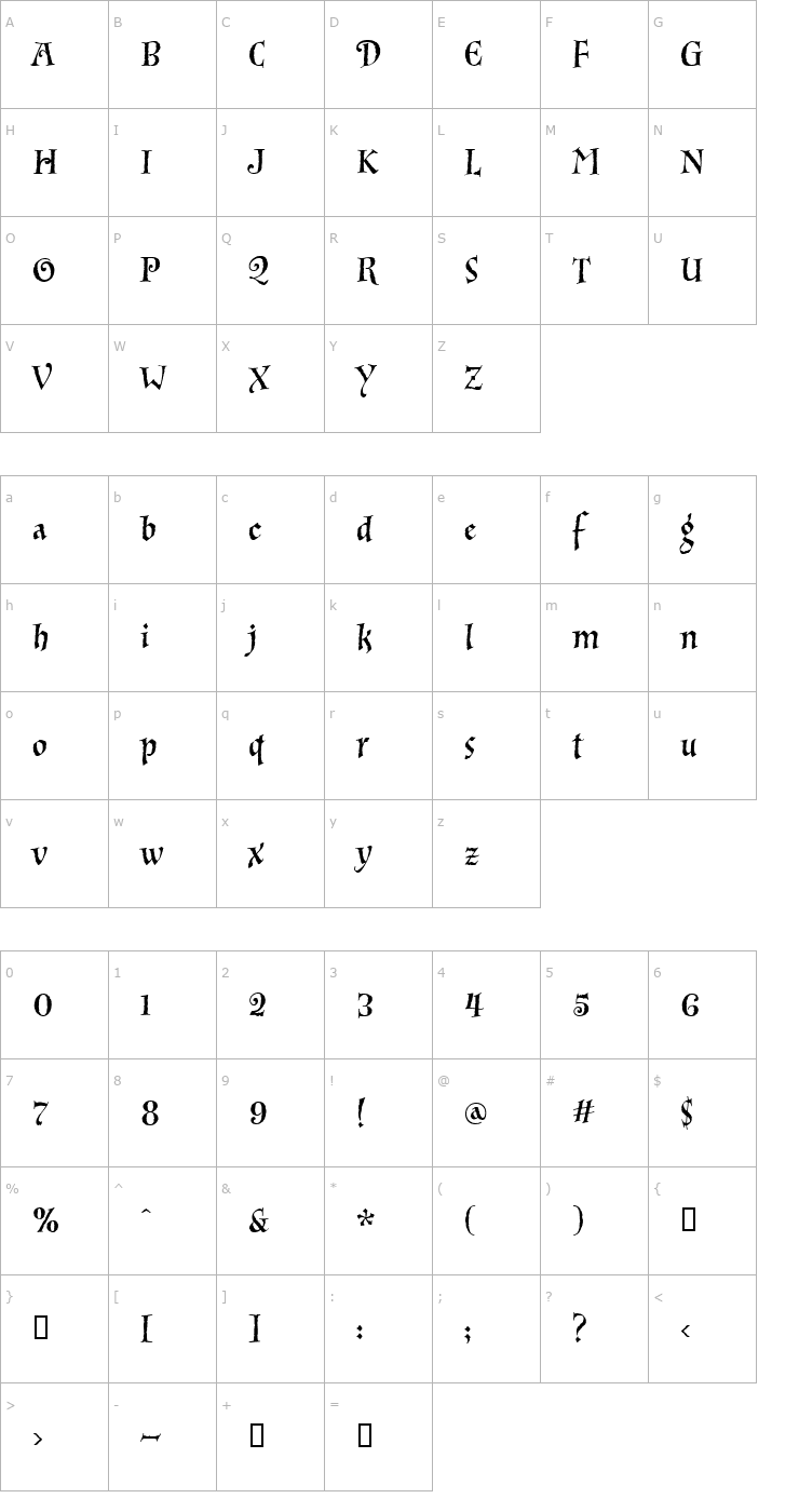 Character Map InkPot Font