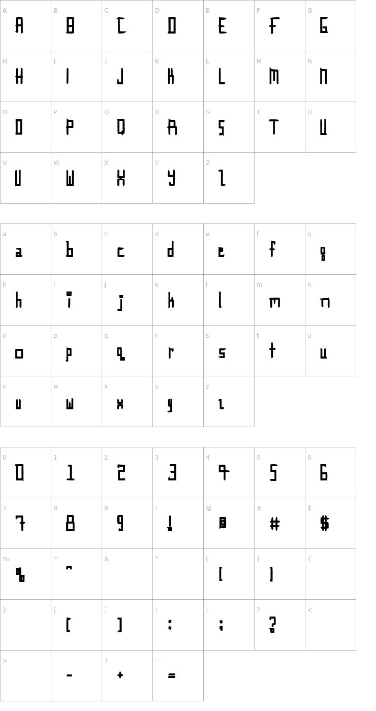 Character Map Innie Outtie Font