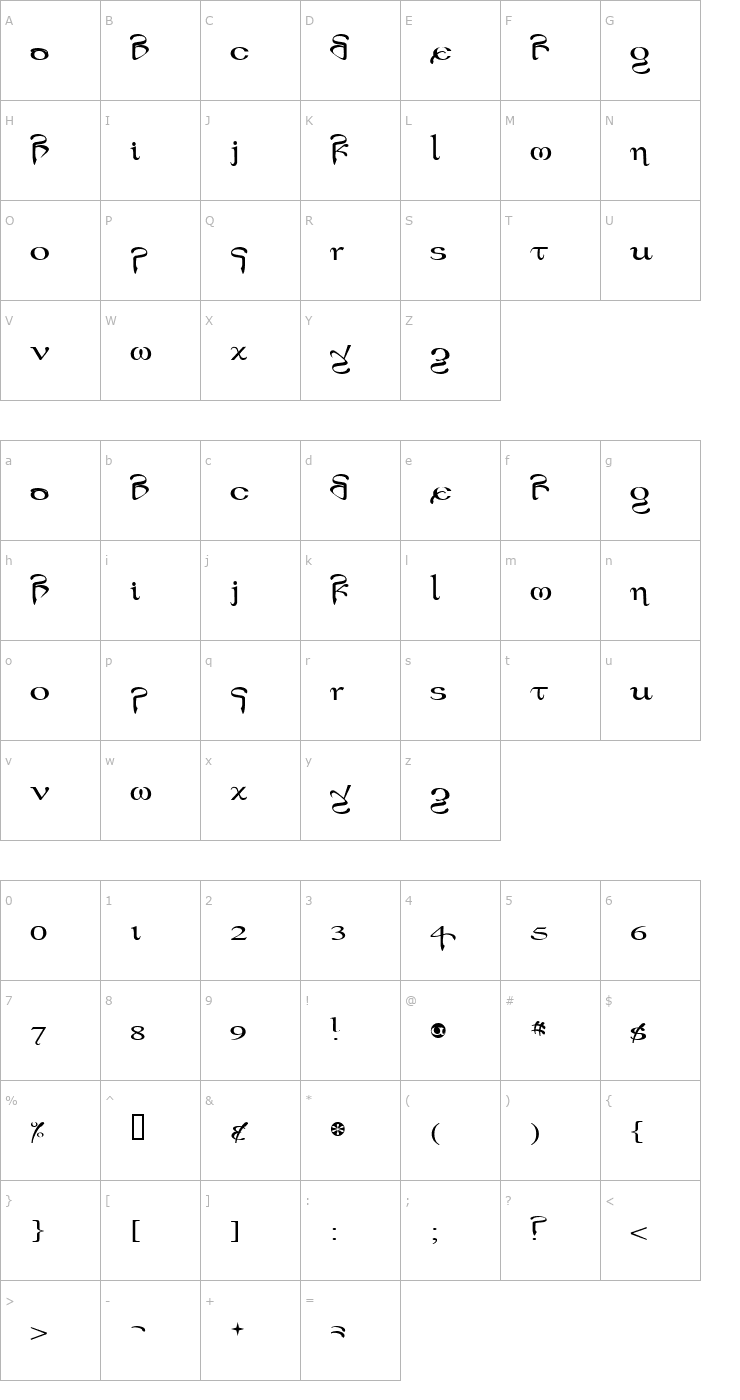 Character Map Innocence Font