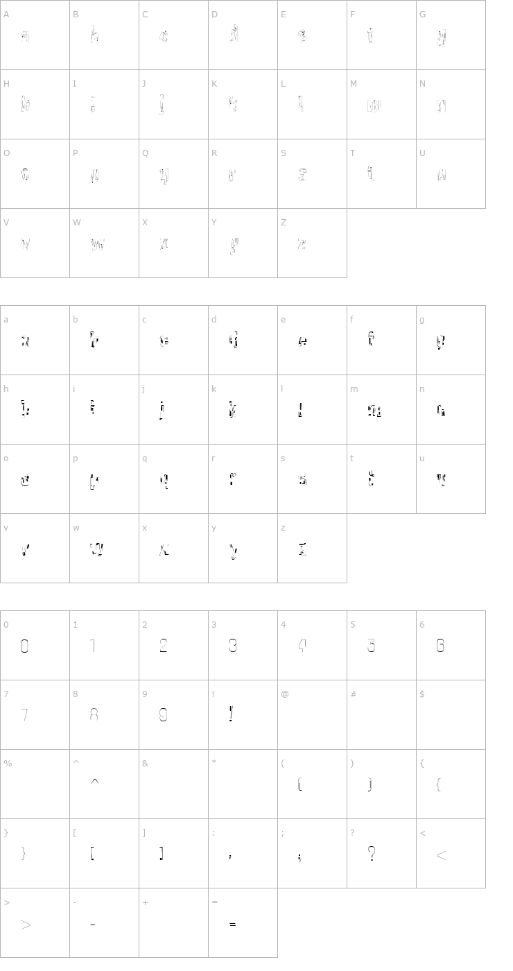 Character Map Instrument Font