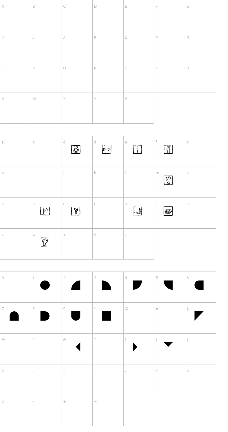 Character Map InTegel Font