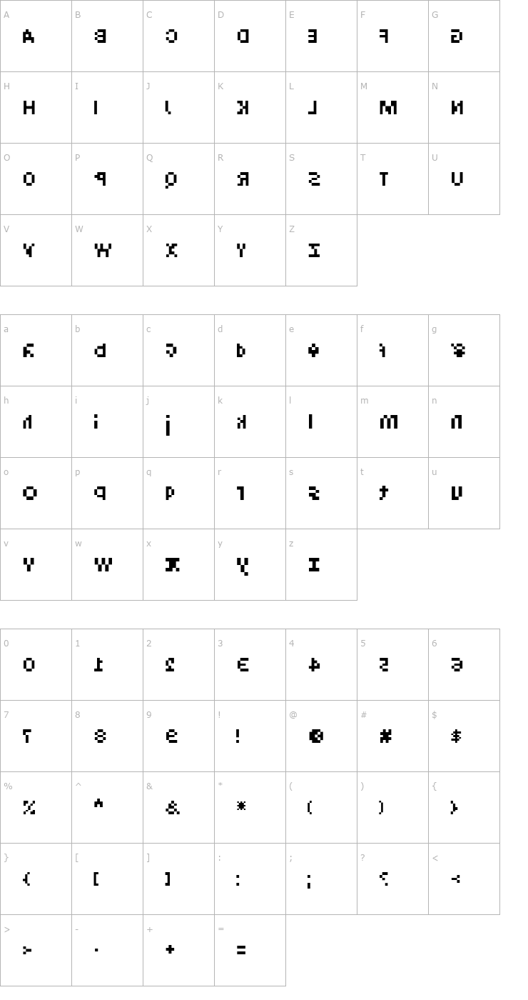 Character Map Intercom Receiver Font