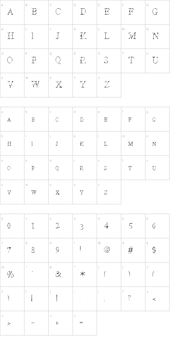 Character Map Interim SmallCaps Font