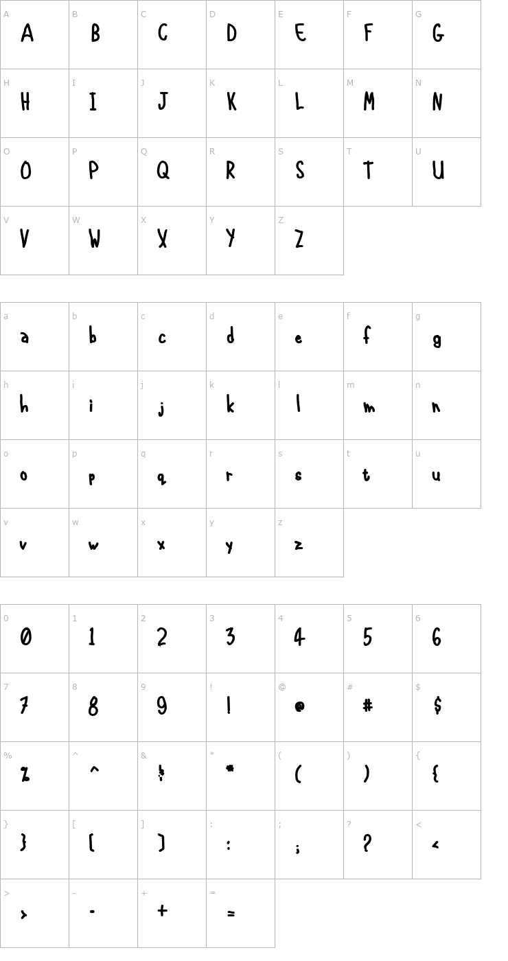 Character Map International Chunkfunk Font