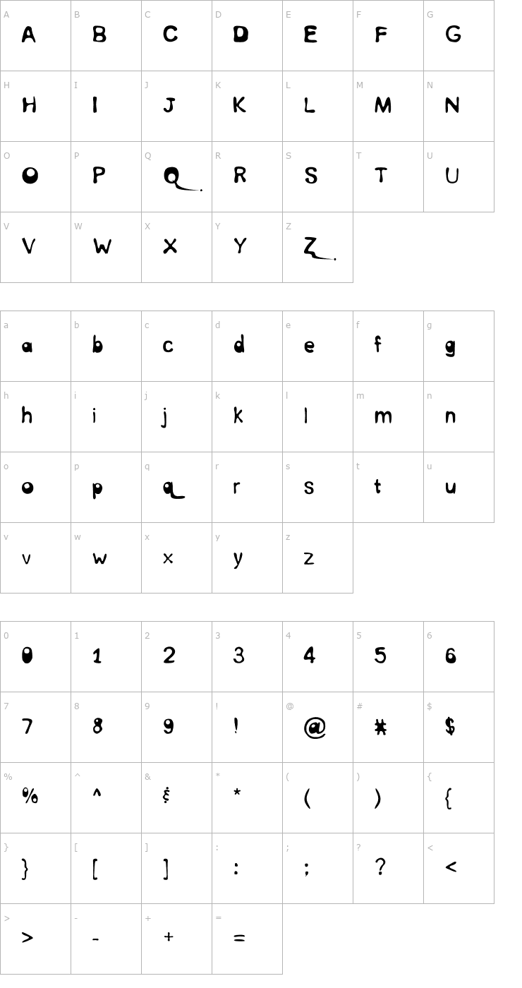 Character Map InterNuT Round Font