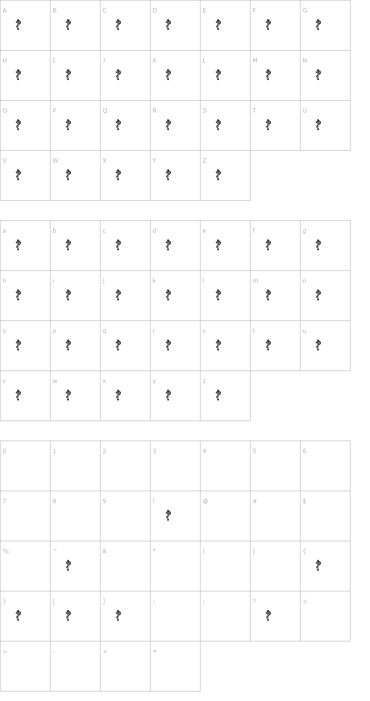 Character Map Interrobang Font