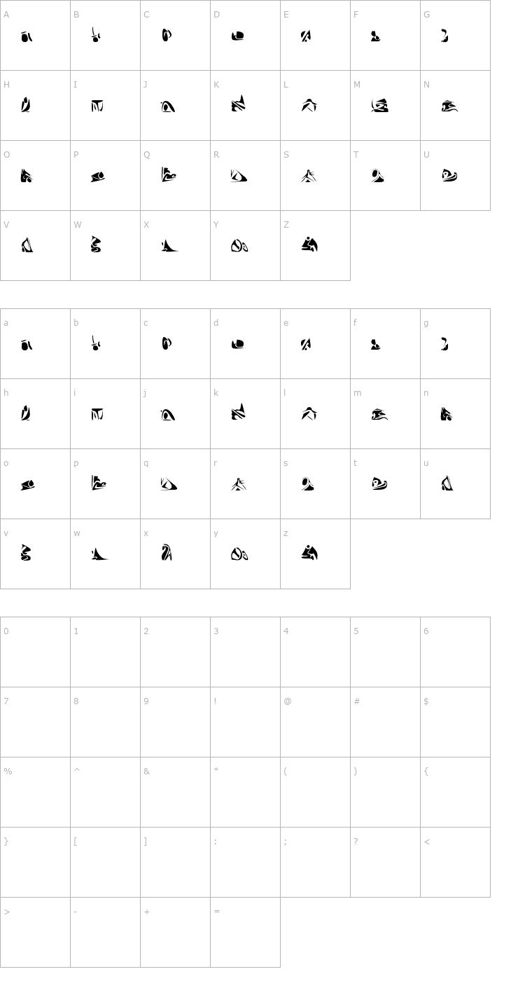 Character Map Interzone Font