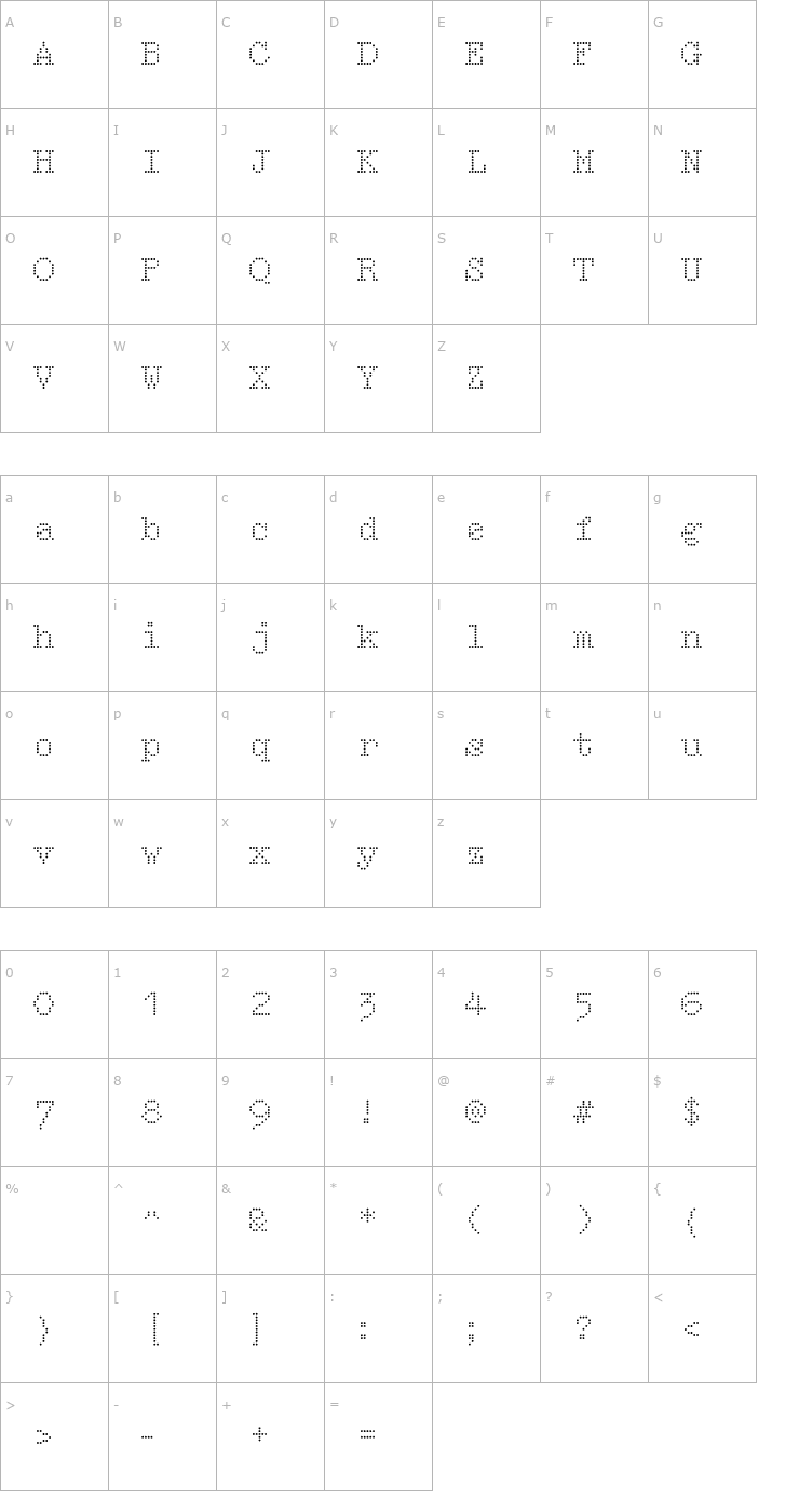 Character Map Intimo-One-Regular Font