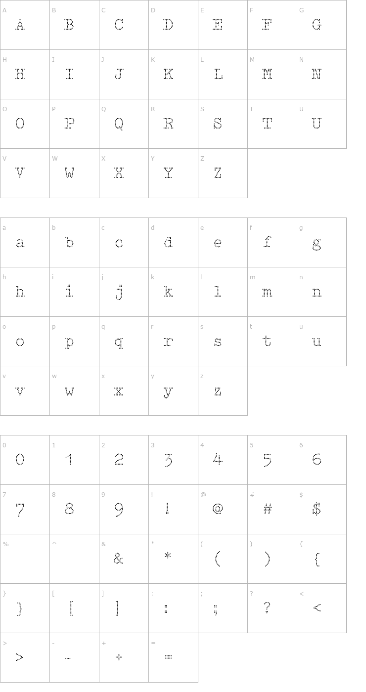 Character Map Intimo-Two-Regular Font