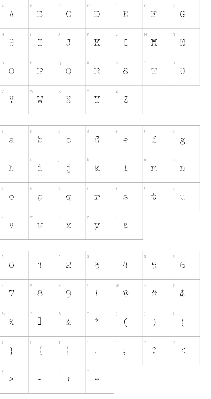 Character Map IntimoTwo Font