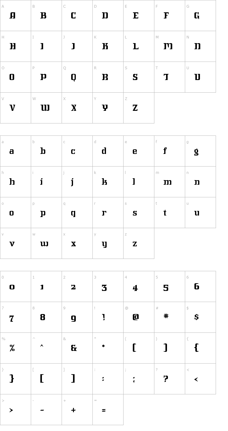 Character Map Intruder Alert Font