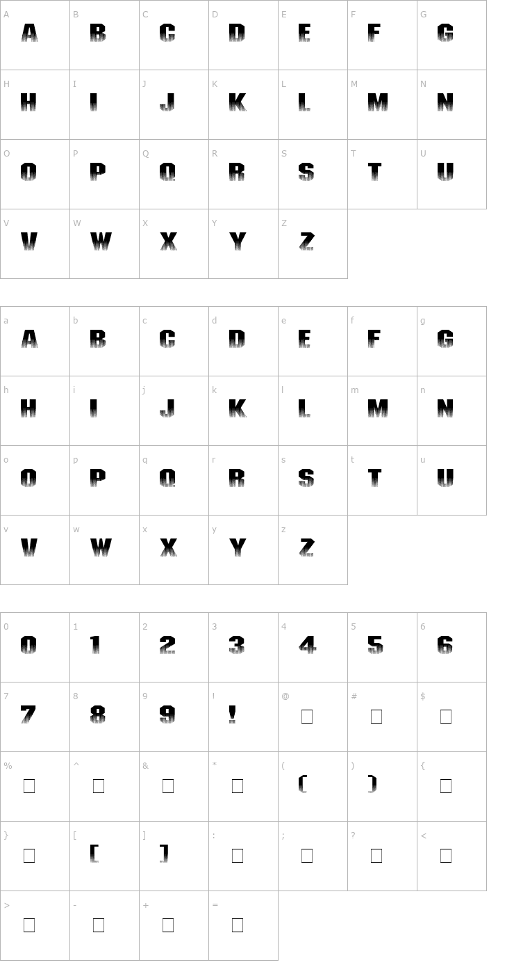 Character Map InvisibleKiller Font