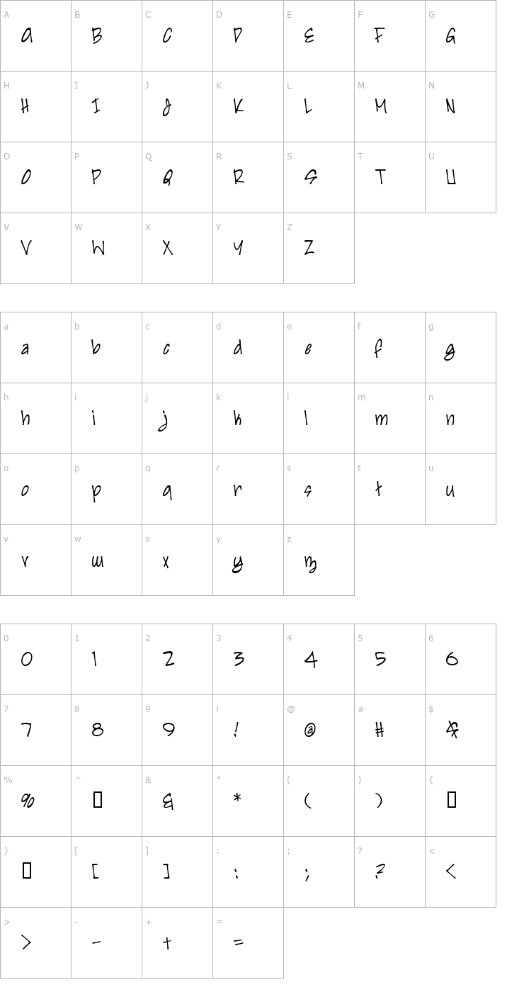 Character Map Irezumi Font