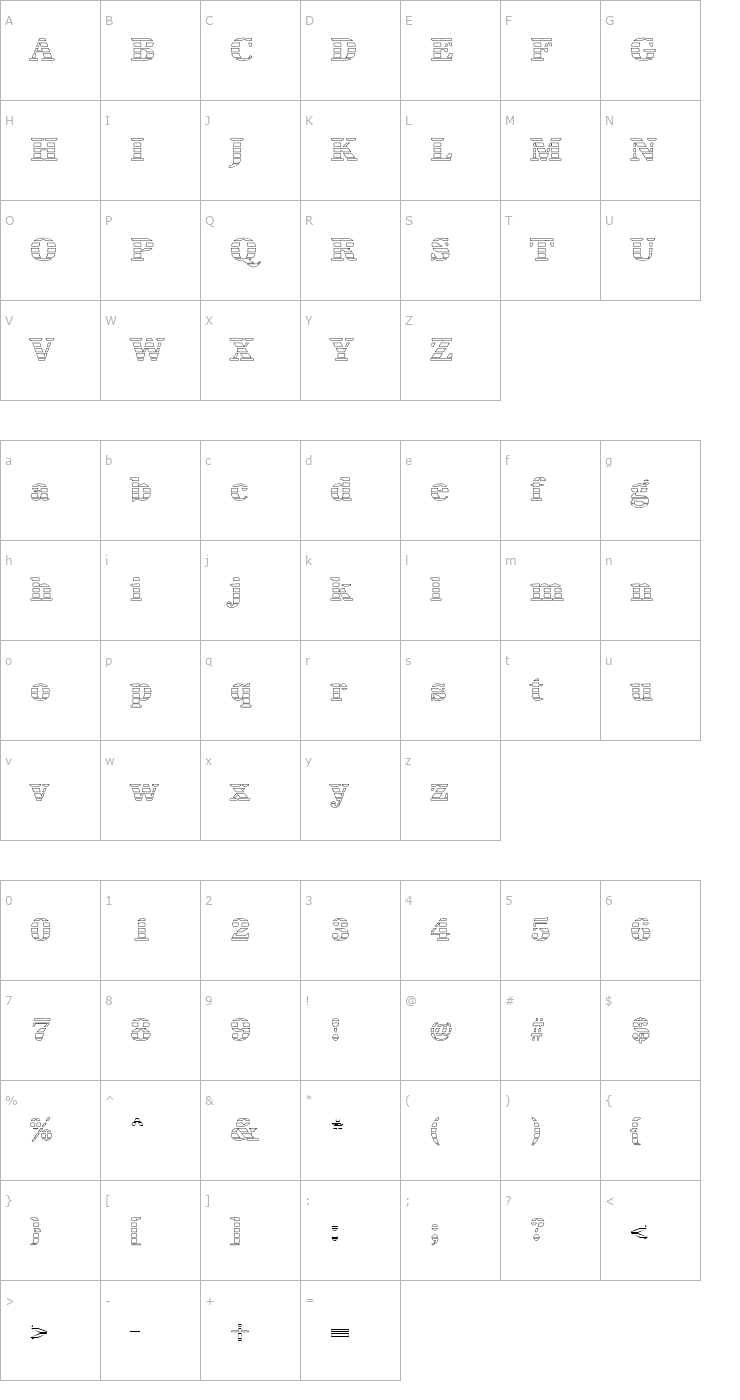 Character Map IrisBeckerGrado-ExBold Font