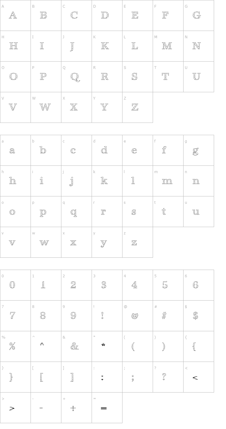 Character Map IrisBeckerGradoW-Medium Font