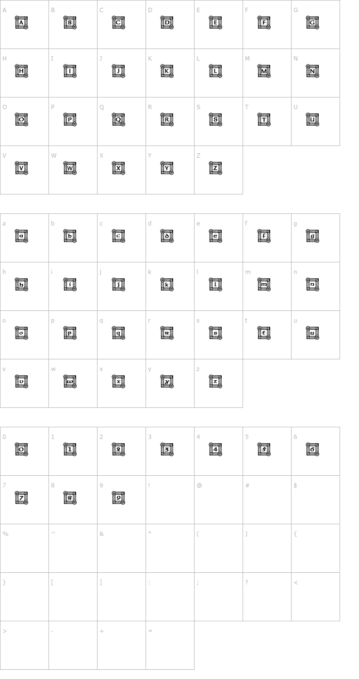 Character Map Irish Blessing Font