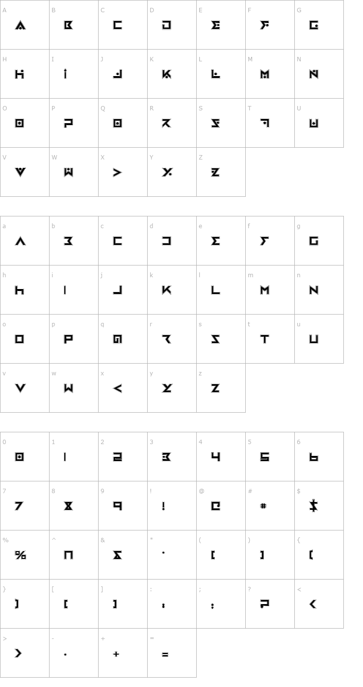 Character Map Iron Cobra Pro Font
