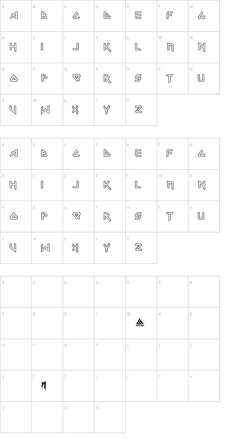 Character Map Iron Maiden Font