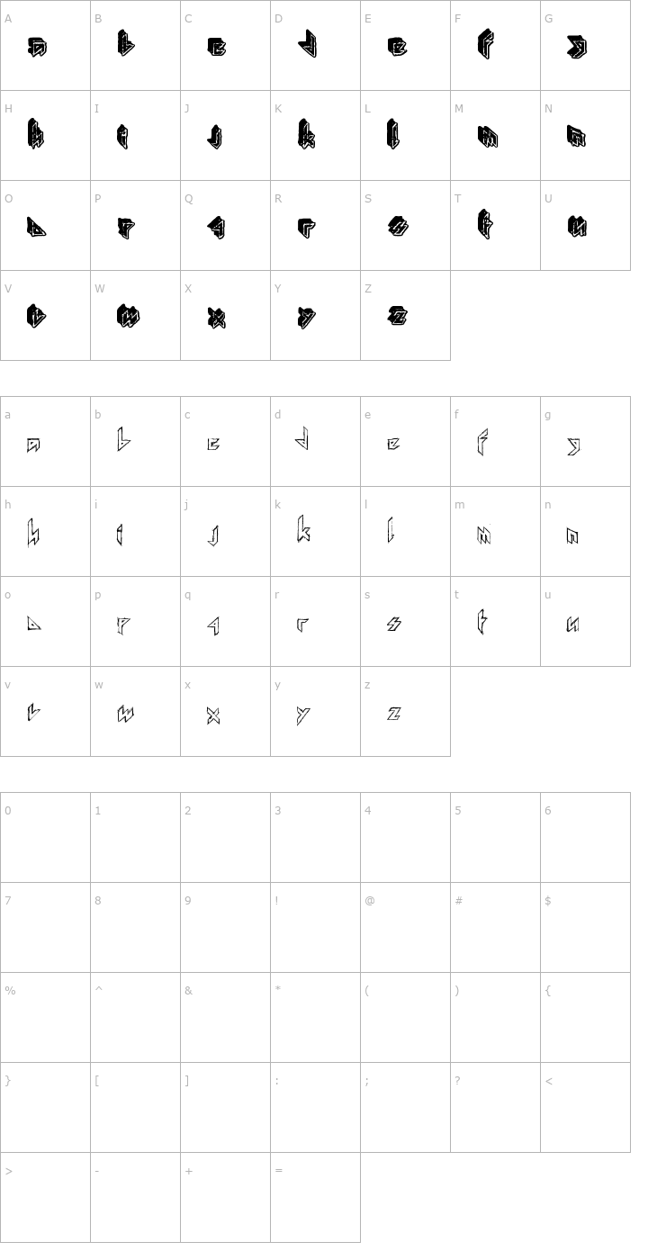 Character Map Iron Mathbook Font