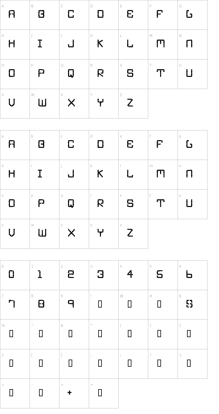 Character Map IronPipe Font