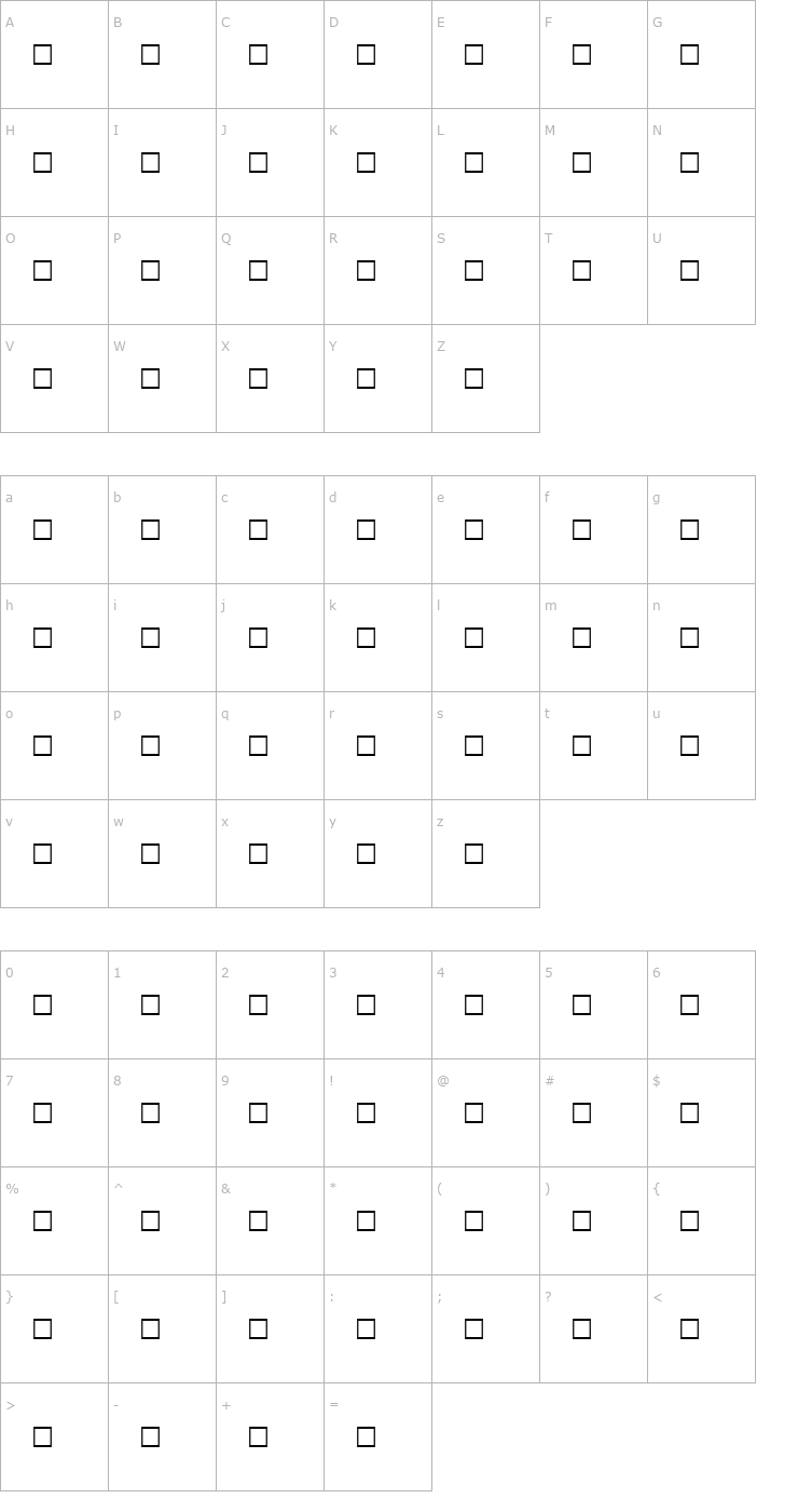 Character Map IRONWOOD Regular Font