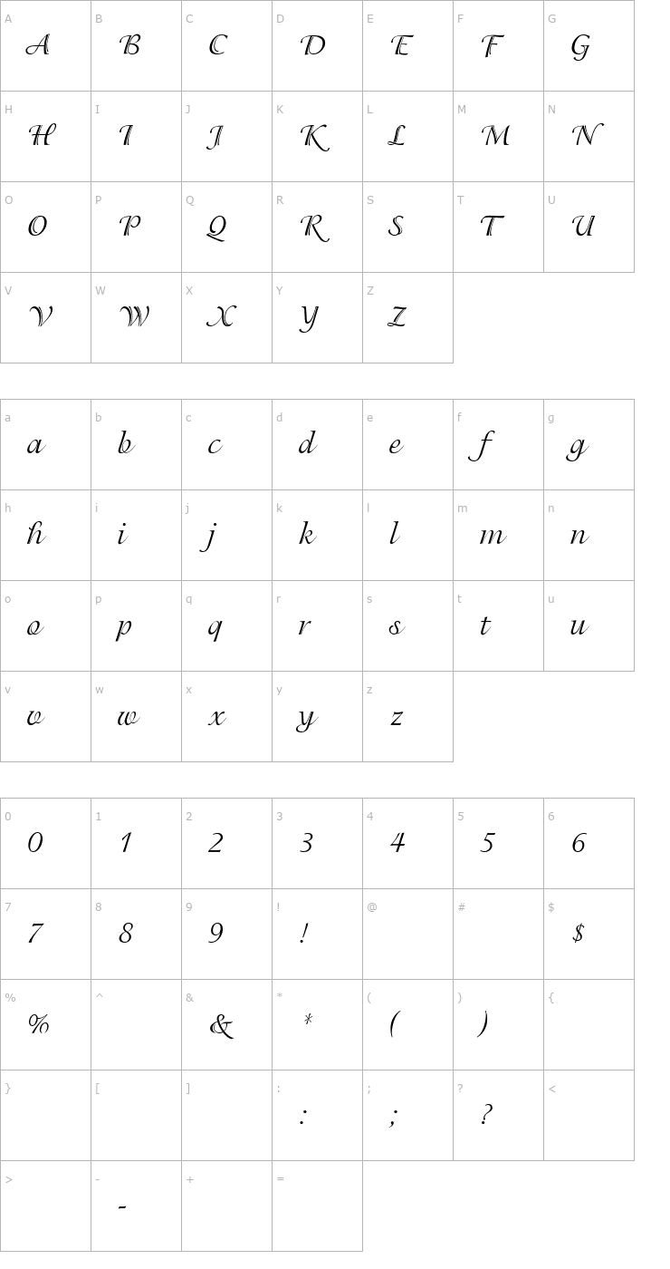 Character Map IsadoraEF-Regular Font