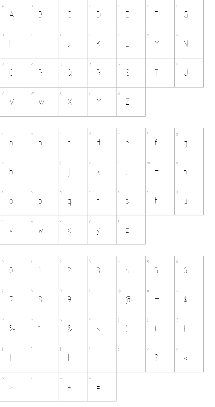 Character Map ISOCP Font