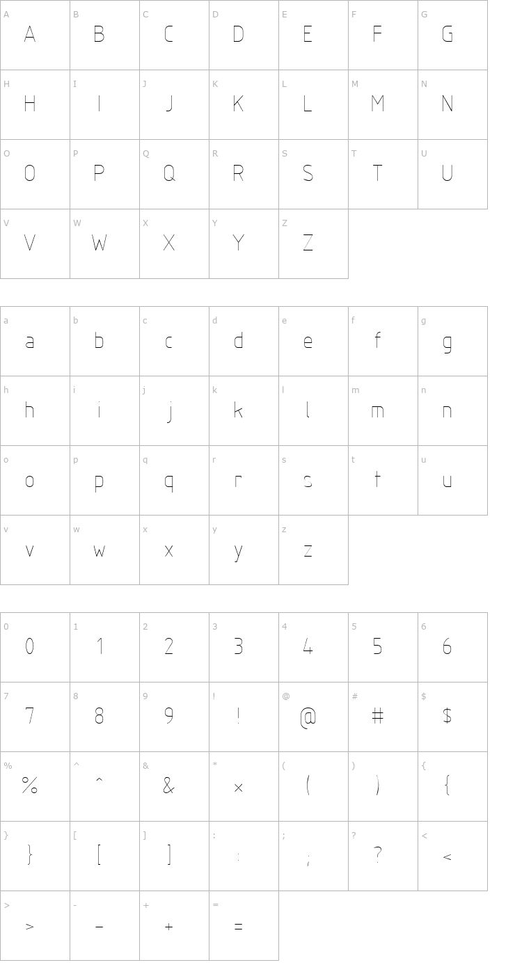 Character Map ISOCT2 Font