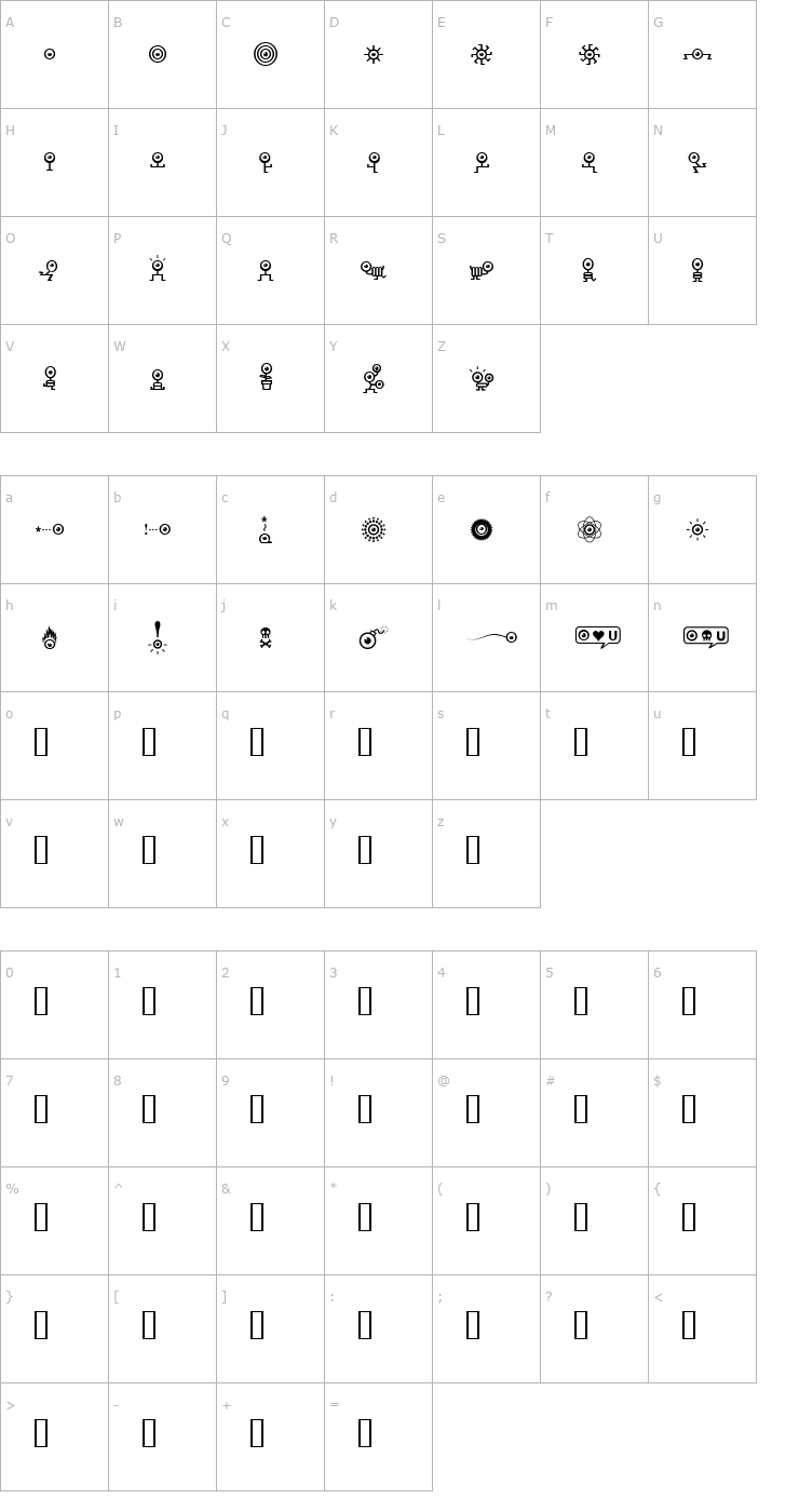 Character Map Ispy Font