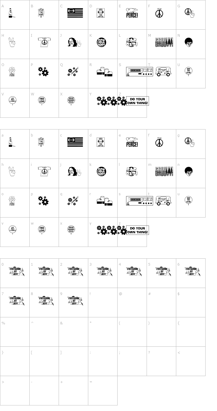Character Map It's Your Ding! JL Font