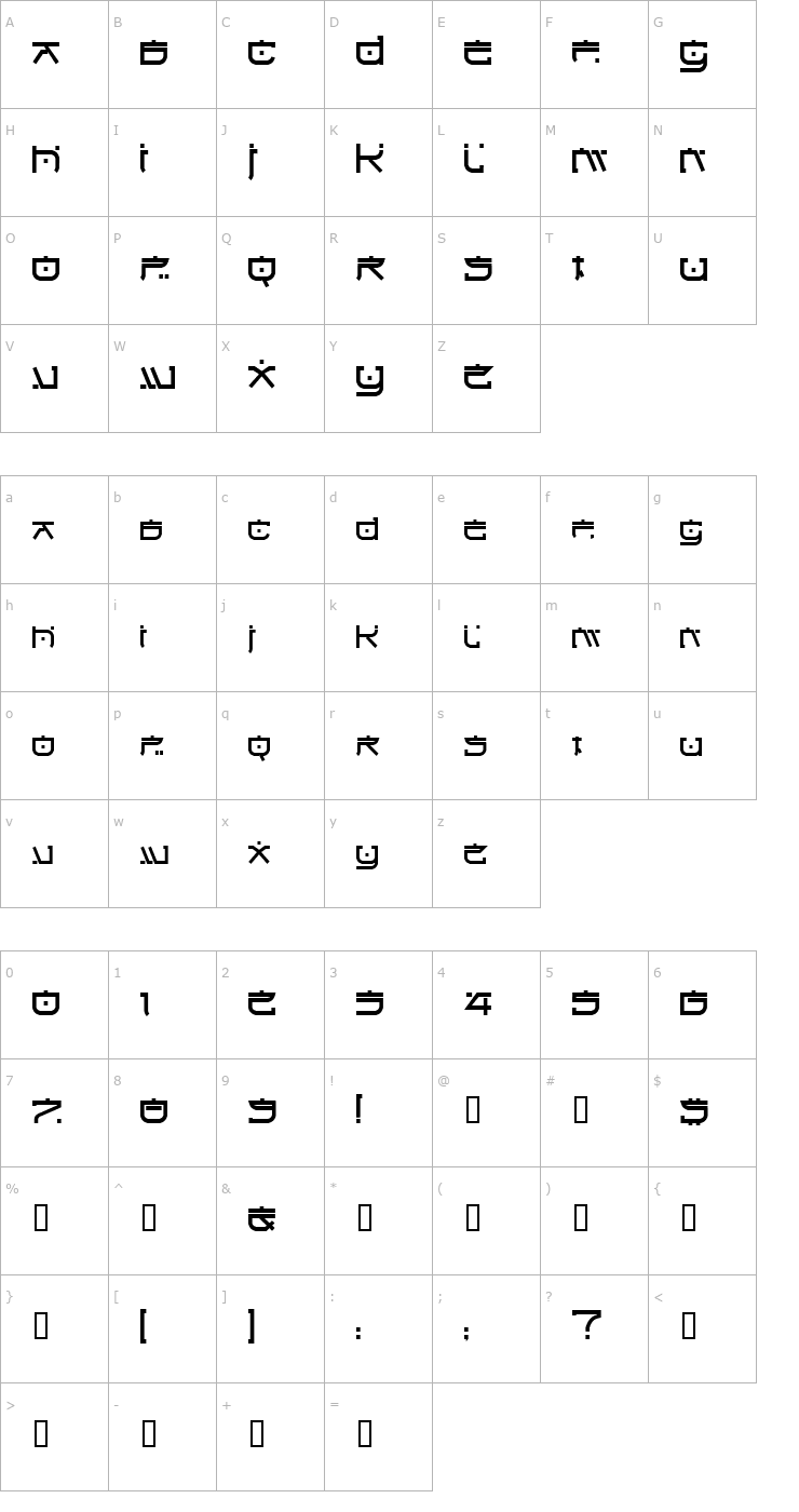 Character Map IttoBlock Font
