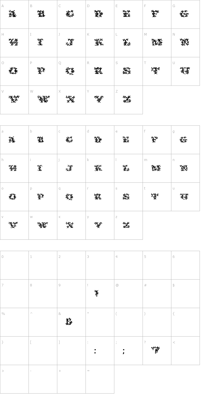 Character Map IvyDisplayCaps Bold Font