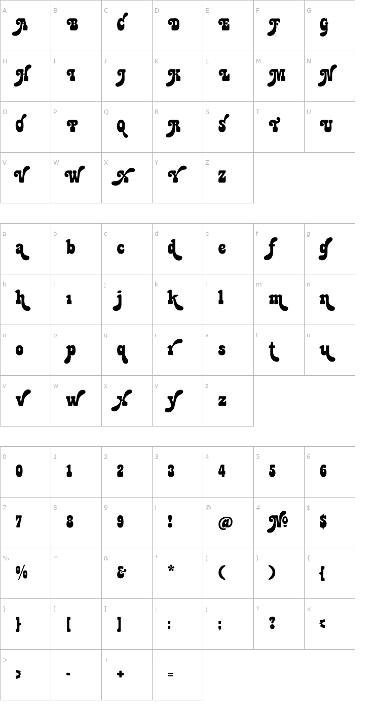 Character Map Jackpot Sweep Font
