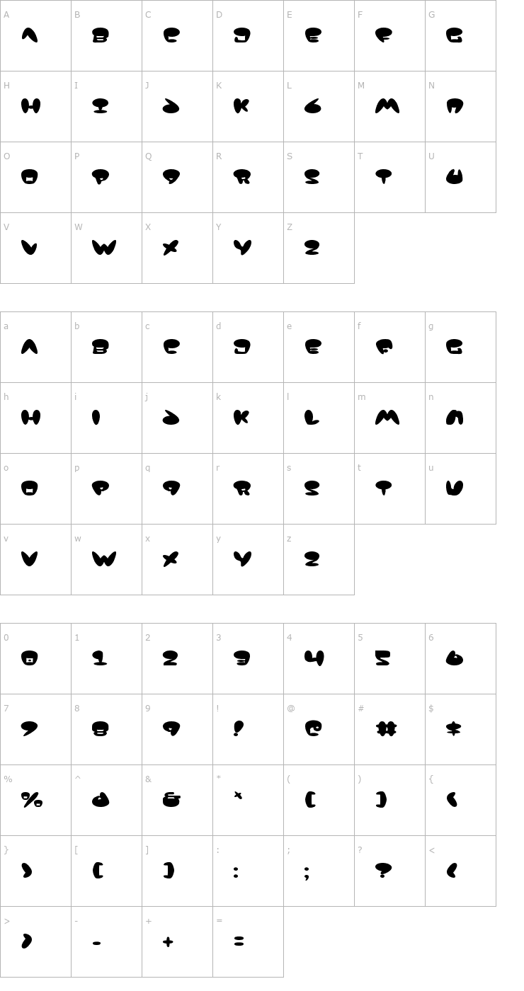 Character Map Jackson Font
