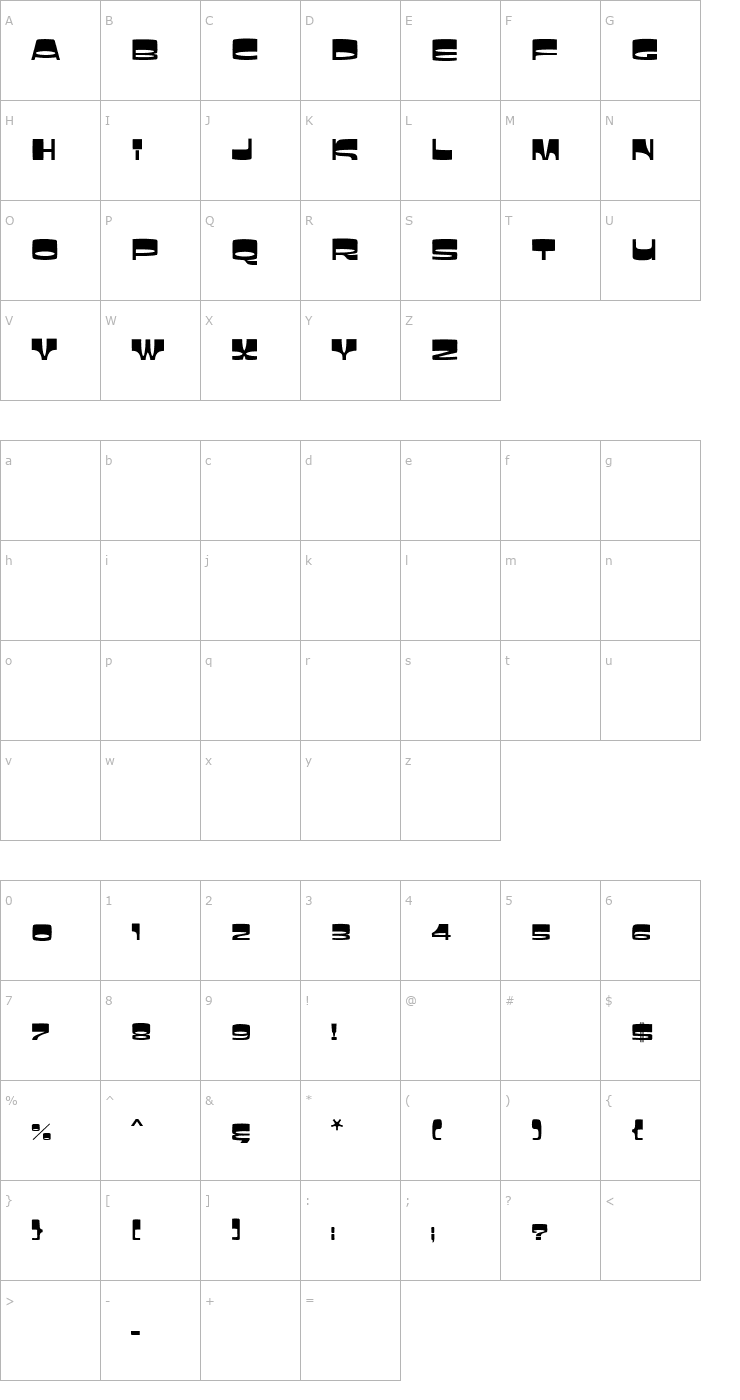 Character Map Jackson MN Font